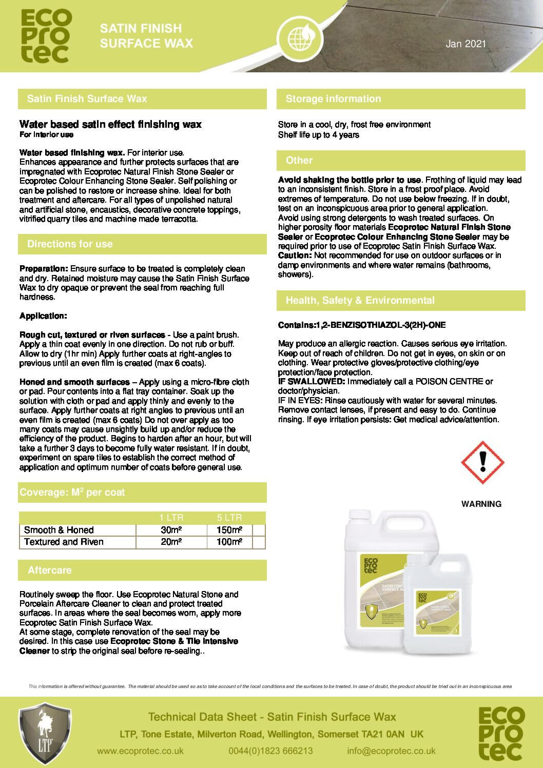 ECOPROTEC SATIN FINISH SEALER 1L DESC