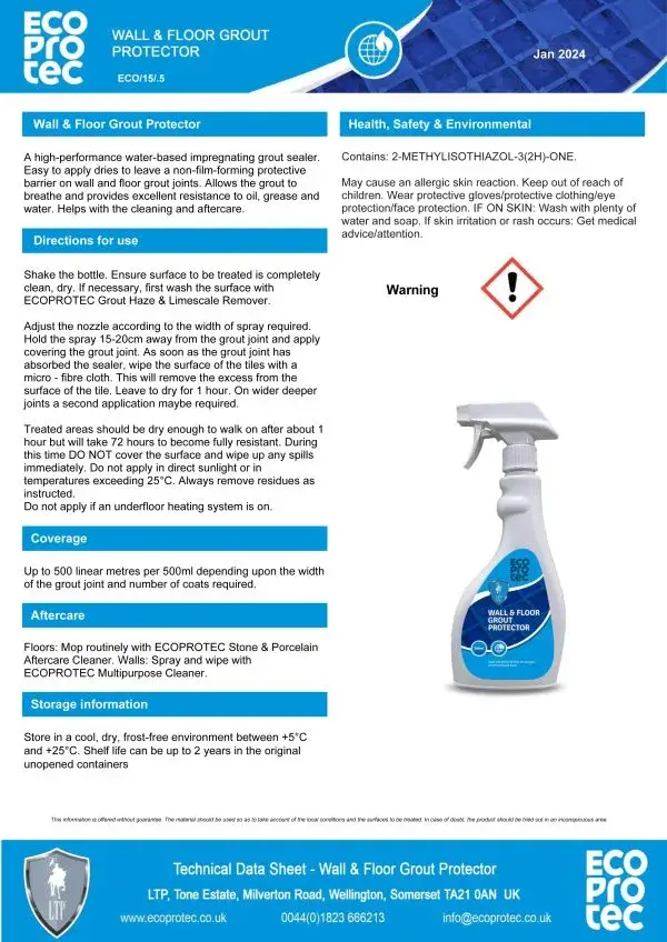 WALL FLOOR GROUT PROTECTOR 500ml tds